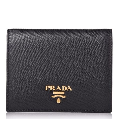 prada saffiano multicolor compact wallet black soleil|Prada saffiano wallet sale.